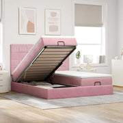 Ottoman bed 180x200 cm fluweel roze