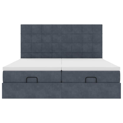 Ottoman bed met matrassen 200x200cm fluweel donkergrijs