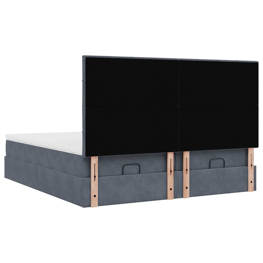 Ottoman bed met matrassen 200x200cm fluweel donkergrijs