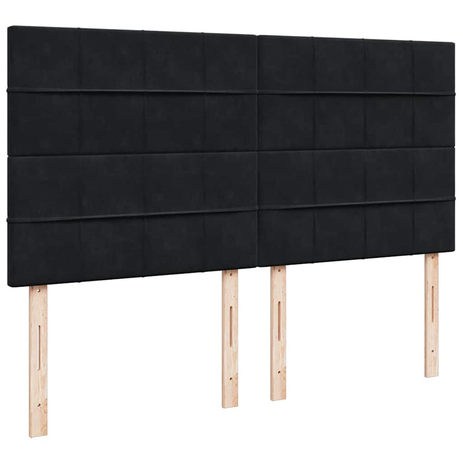 Ottoman bed met matrassen 200x200cm fluweel zwart