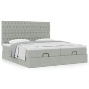 Ottomaans bed 160x200 cm fluweel lichtgrijs