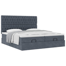 Ottoman bed met matrassen 160x200cm fluweel donkergrijs