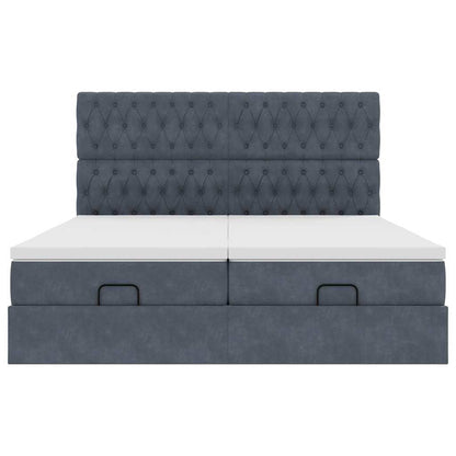 Ottoman bed met matrassen 160x200cm fluweel donkergrijs
