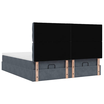 Ottoman bed met matrassen 160x200cm fluweel donkergrijs