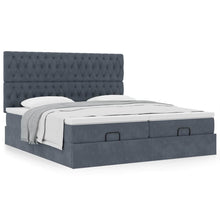 Ottoman bed met matrassen 160x200cm fluweel donkergrijs