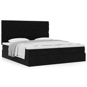 Ottoman bed 160x200 cm fluweel zwart