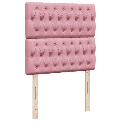 Ottoman bed met matrassen 160x200cm fluweel roze