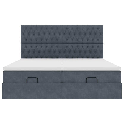 Ottoman bed met matrassen 180x200cm fluweel donkergrijs