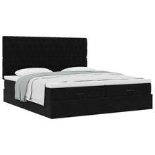 Ottoman bed met matrassen 180x200cm fluweel zwart