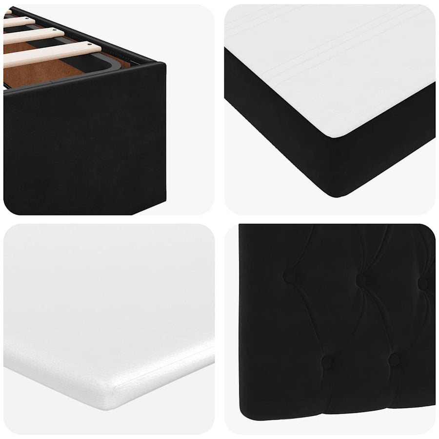 Ottoman bed met matrassen 180x200cm fluweel zwart