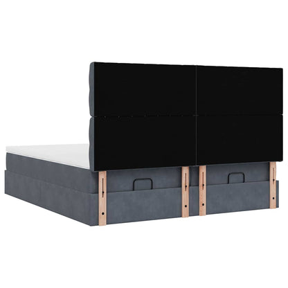 Ottoman bed met matrassen 200x200cm fluweel donkergrijs