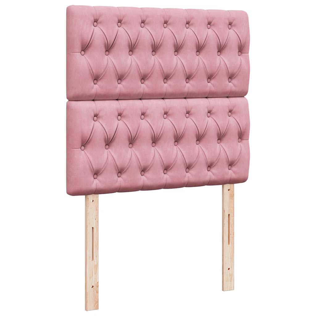 Ottoman bed met matrassen 200x200cm fluweel roze