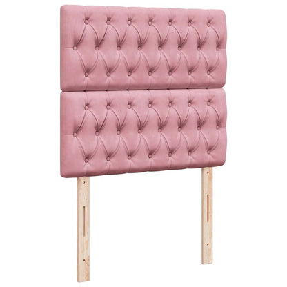 Ottoman bed met matrassen 200x200cm fluweel roze