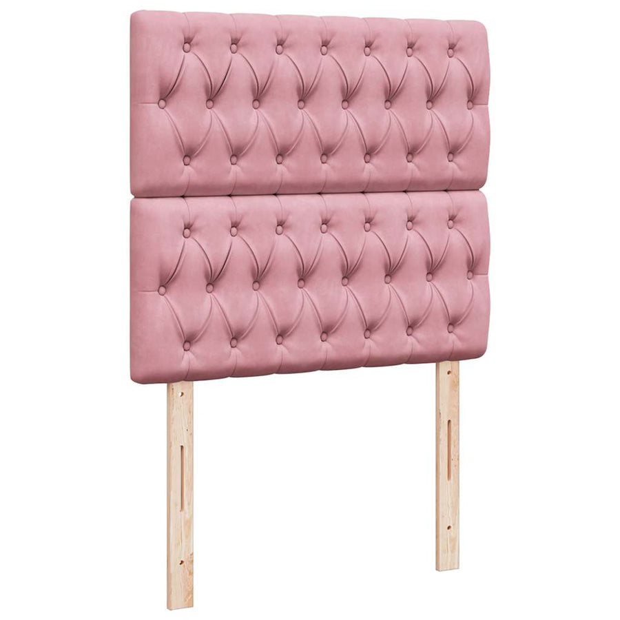 Ottoman bed met matrassen 200x200cm fluweel roze