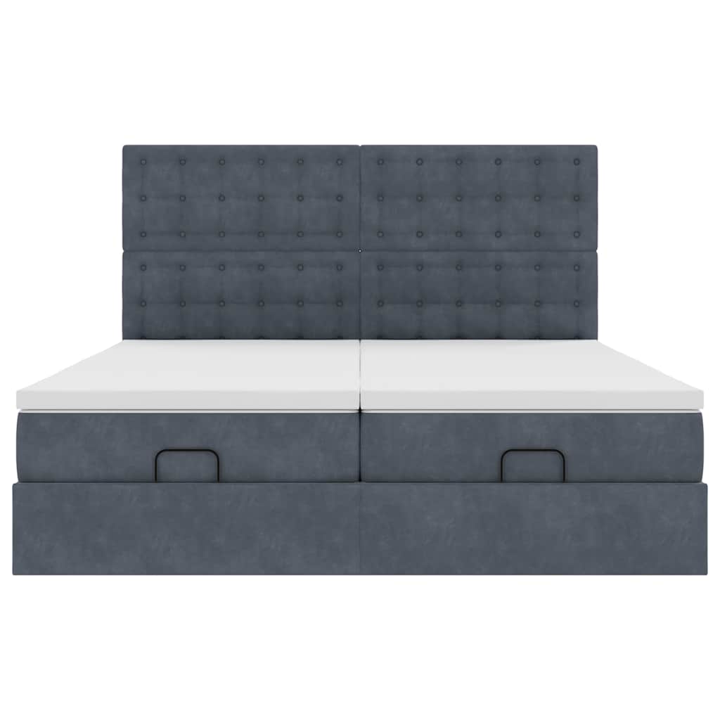 Ottoman bed met matrassen 160x200cm fluweel donkergrijs