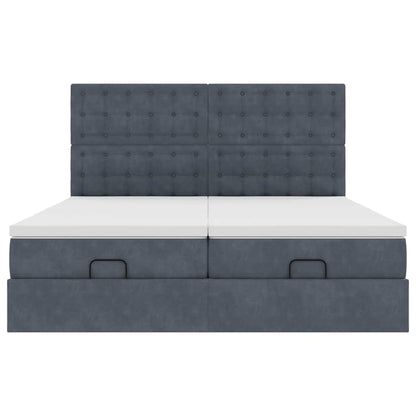 Ottoman bed met matrassen 160x200cm fluweel donkergrijs