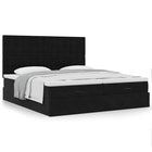 Ottoman bed with mattresses 160x200cm velvet black