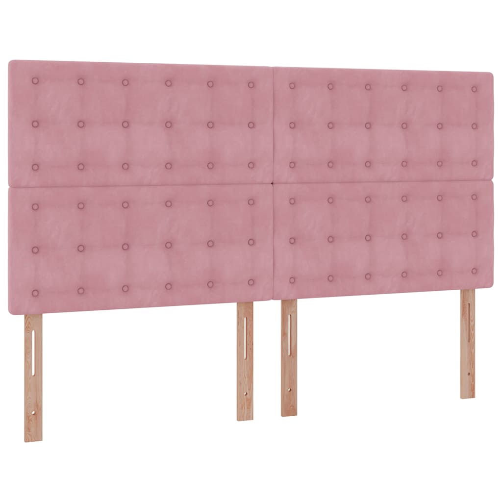 Ottoman Bed Met Matrassen 160X200Cm Fluweel 160 x 200 cm Roze