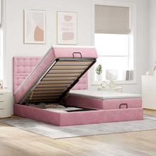 Ottoman Bed Met Matrassen 160X200Cm Fluweel 160 x 200 cm Roze