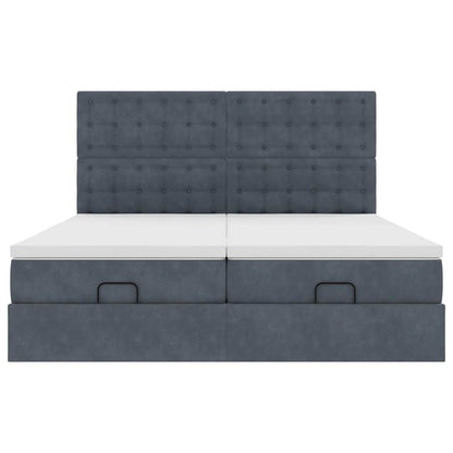 Ottoman bed met matrassen 180x200cm fluweel donkergrijs
