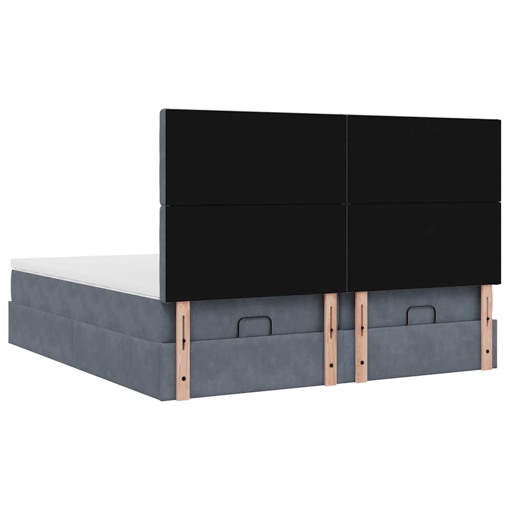 Ottoman bed met matrassen 180x200cm fluweel donkergrijs