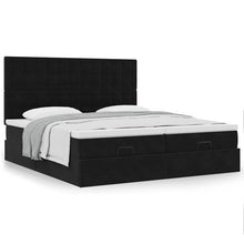 Ottoman bed met matrassen 180x200cm fluweel zwart