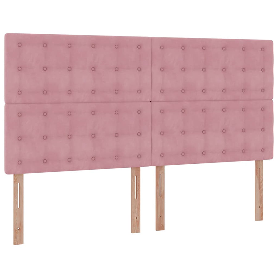 Ottoman bed met matrassen 180x200cm fluweel roze