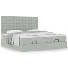 Ottoman bed with mattresses 200x200cm velvet light grey