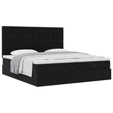 Ottoman bed met matrassen 200x200cm fluweel zwart