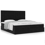 Ottomaans bed 200x200 cm fluweel zwart