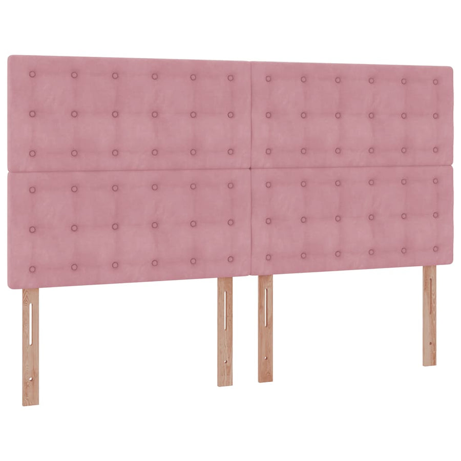 Ottoman bed met matrassen 200x200cm fluweel roze