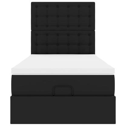 Ottoman bed met matras en LED's 80x200cm kunstleer zwart