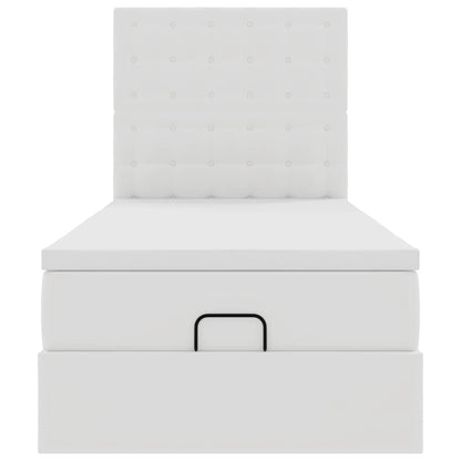 Ottoman bed met matras en LED's 80x200 cm kunstleer wit