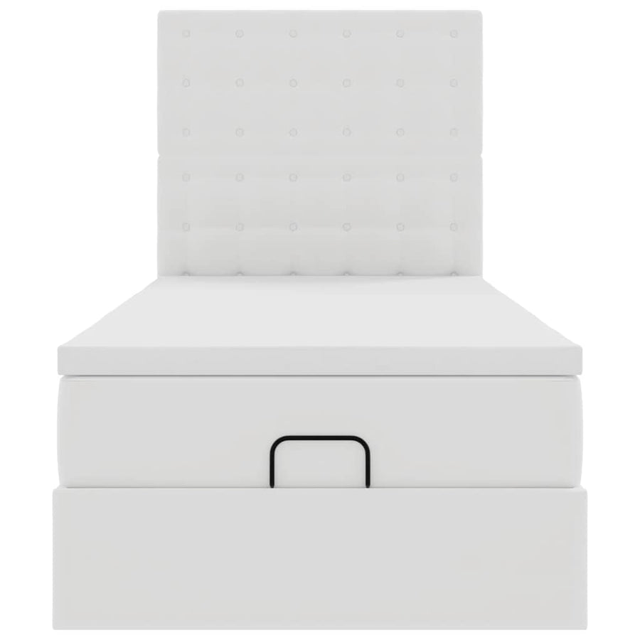 Ottoman bed met matras en LED's 80x200 cm kunstleer wit