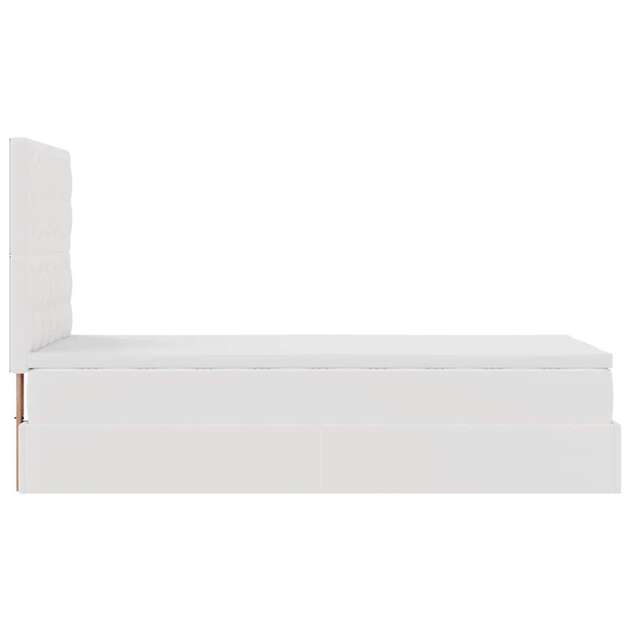 Ottoman bed met matras en LED's 80x200 cm kunstleer wit