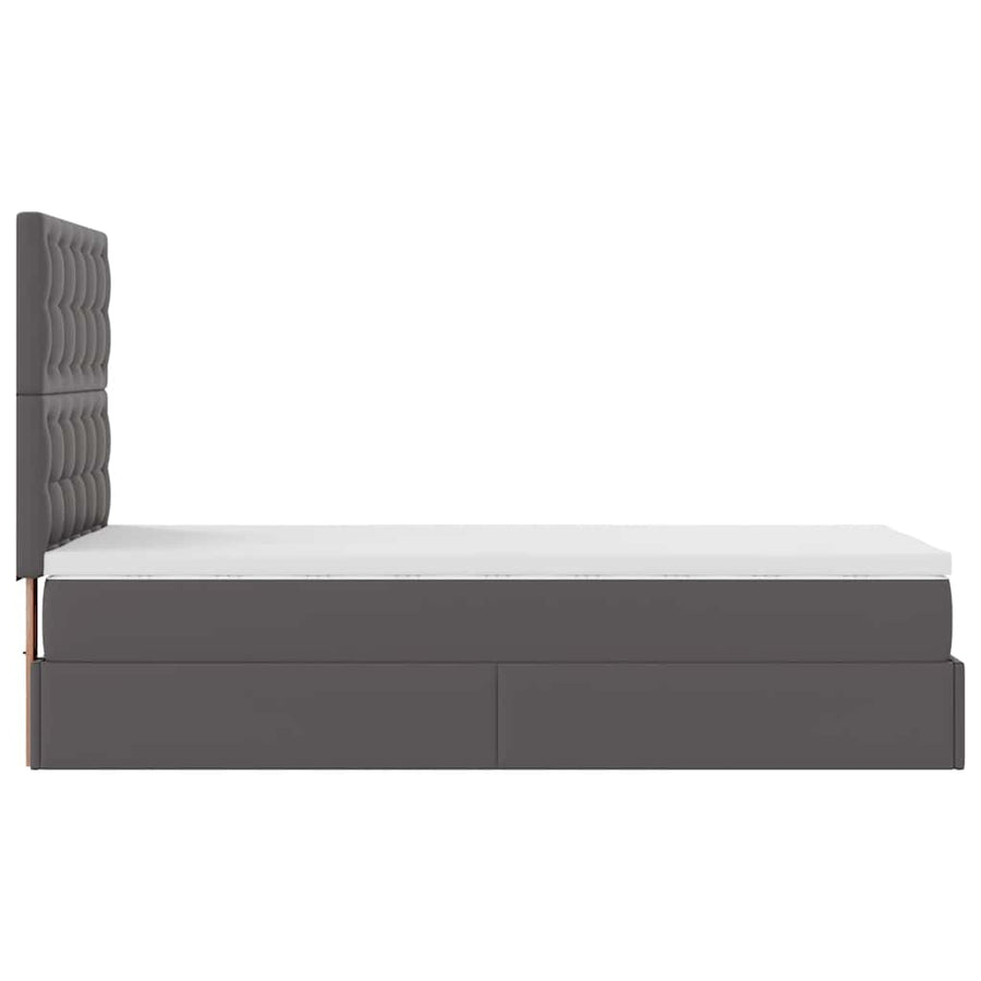 Ottoman bed met matras en LED's 80x200 cm kunstleer grijs