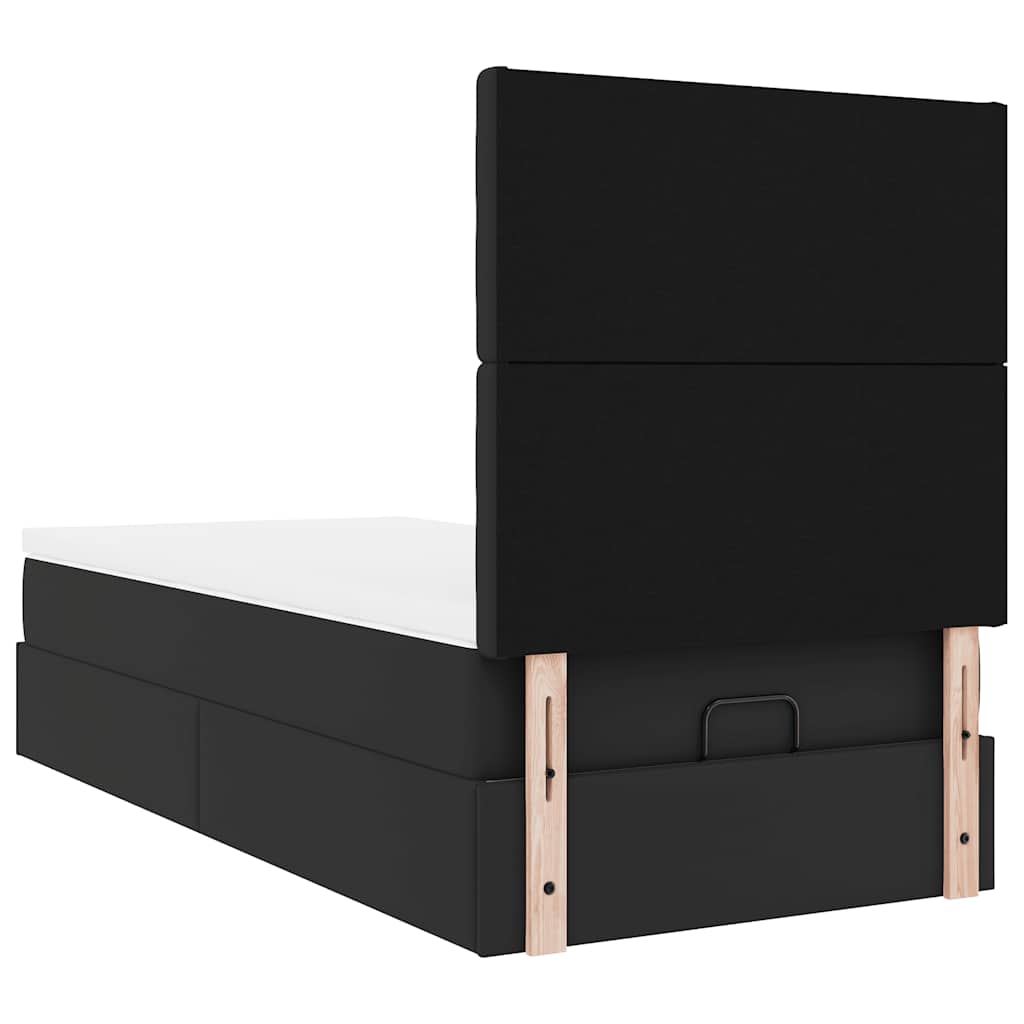 Ottoman bed met matras en LED's 90x190 cm kunstleer zwart