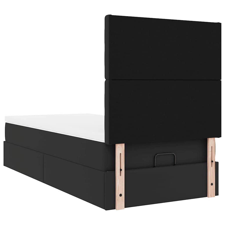 Ottoman bed met matras en LED's 90x190 cm kunstleer zwart