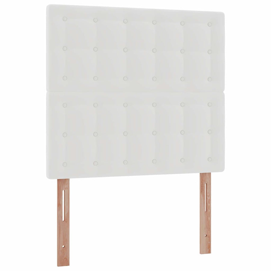 Ottoman Bed Met Matras En Led's 90X190Cm Kunstleer 90 x 190 cm Wit