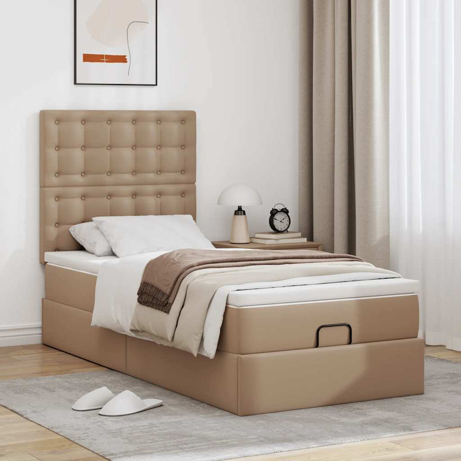 Ottoman bed met matras en LED's 90x190cm kunstleer
