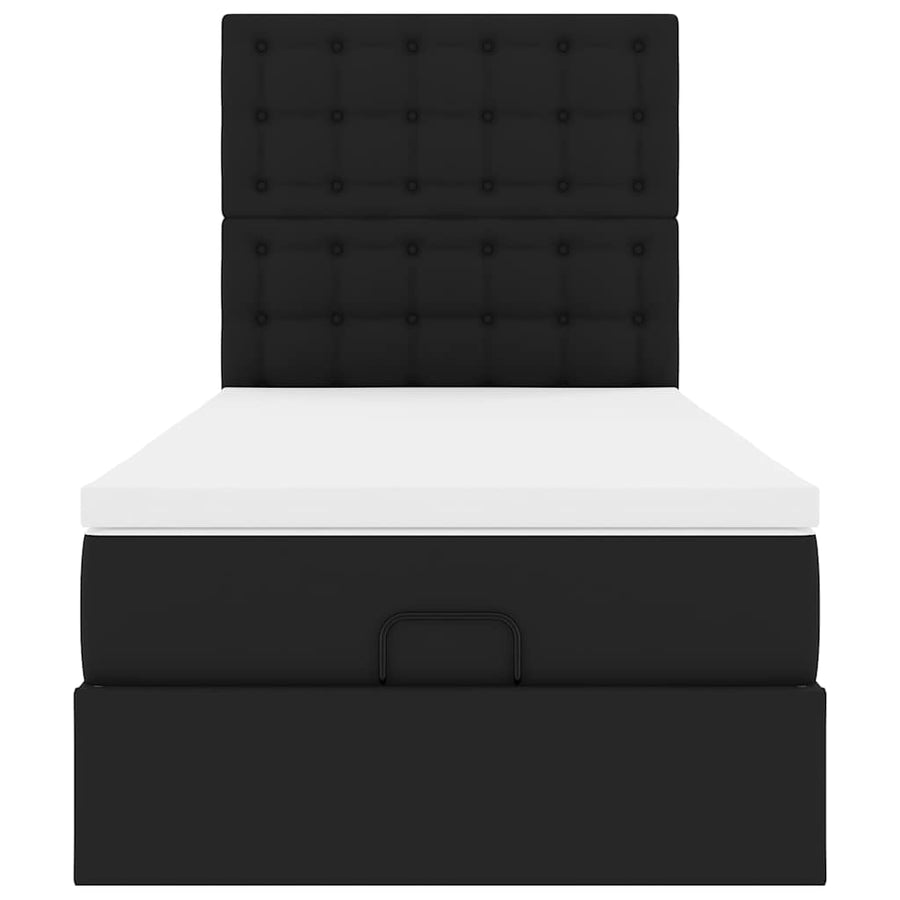 Ottoman bed met matras en LED's 90x200cm kunstleer zwart