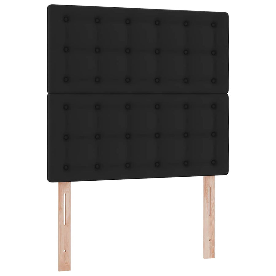 Ottoman bed met matras en LED's 90x200cm kunstleer zwart