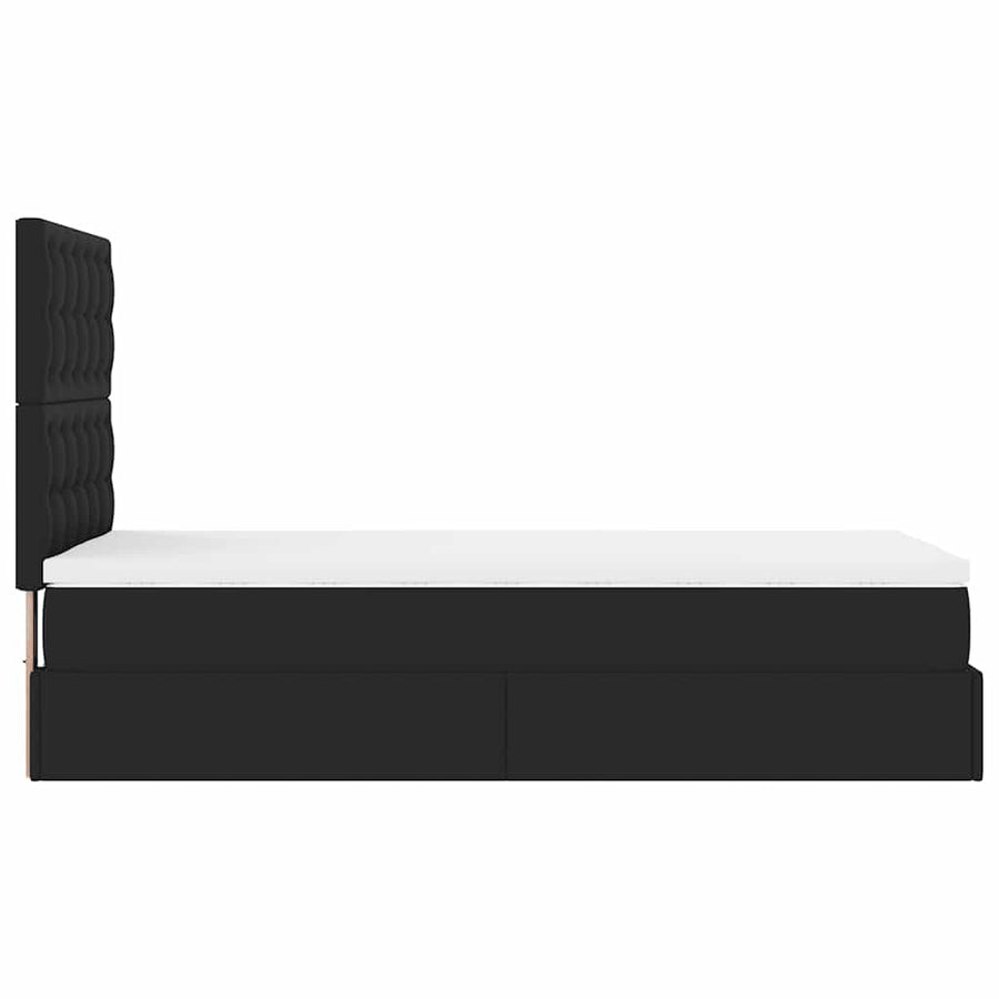 Ottoman bed met matras en LED's 90x200cm kunstleer zwart