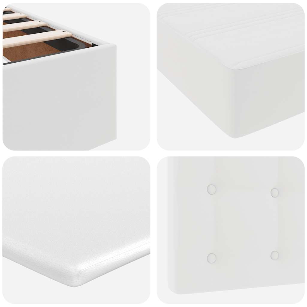 Ottoman bed met matras en LED's 90x200cm kunstleer wit