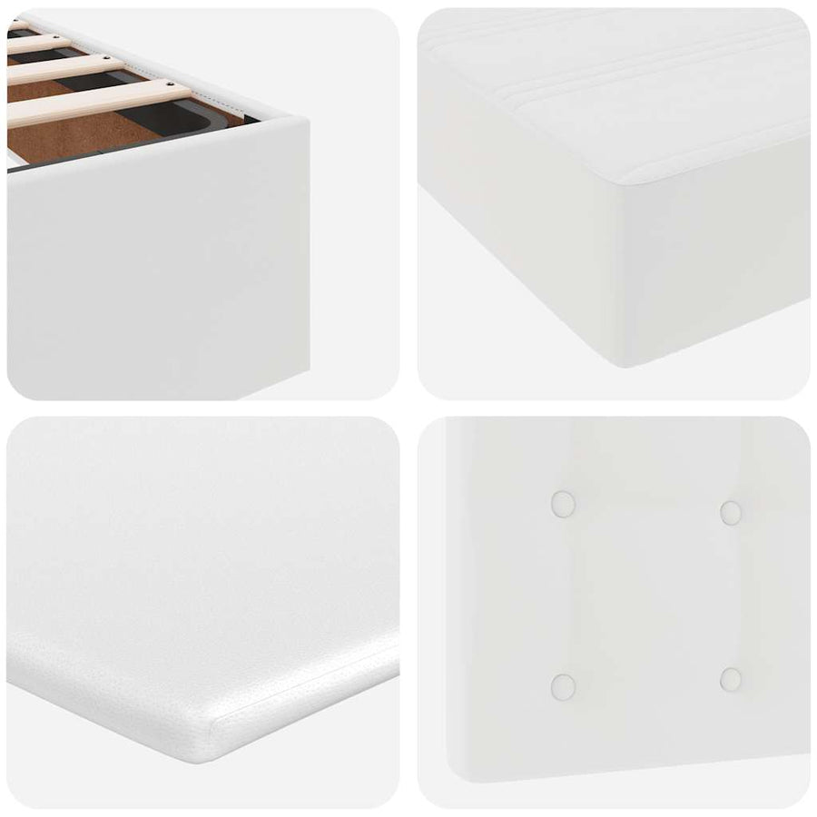 Ottoman bed met matras en LED's 90x200cm kunstleer wit
