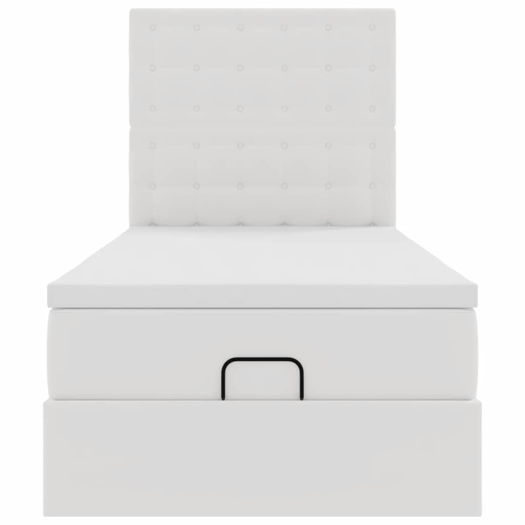 Ottoman bed met matras en LED's 90x200cm kunstleer wit