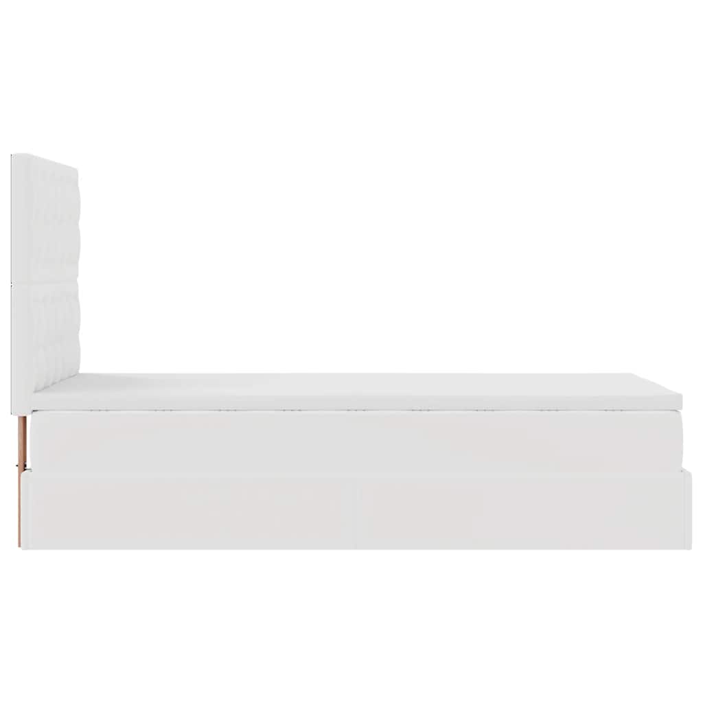 Ottoman bed met matras en LED's 90x200cm kunstleer wit