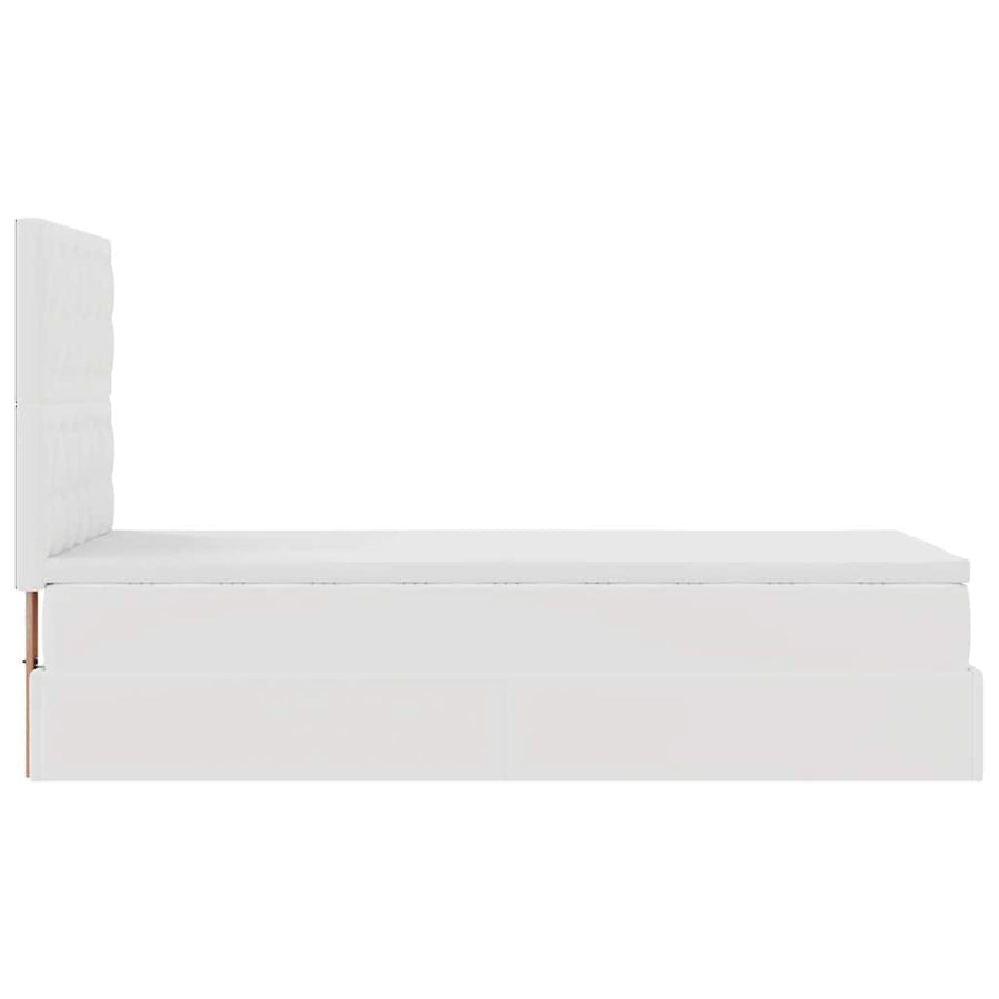 Ottoman bed met matras en LED's 90x200cm kunstleer wit