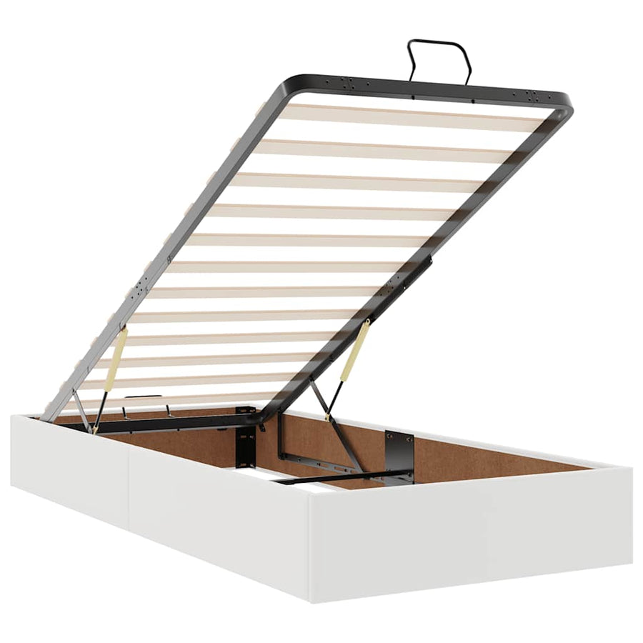 Ottoman bed met matras en LED's 90x200cm kunstleer wit