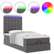 Ottoman bed met matras en LED's 90x200cm kunstleer grijs